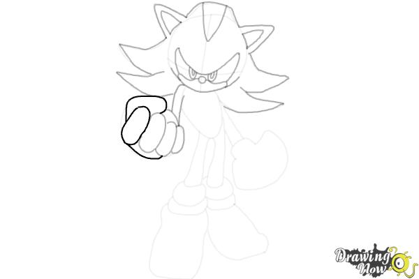 How to Draw Dark Sonic - Step 13