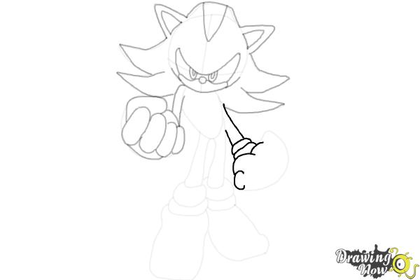 How to Draw Dark Sonic - Step 14