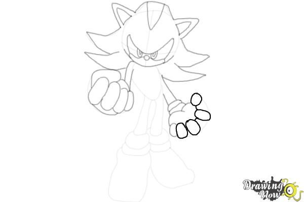 How to Draw Dark Sonic - Step 15