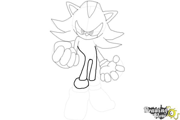 How to Draw Dark Sonic - Step 16