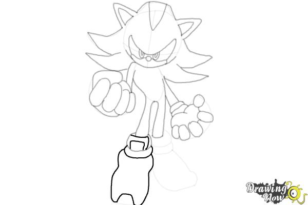 How to Draw Dark Sonic - Step 17