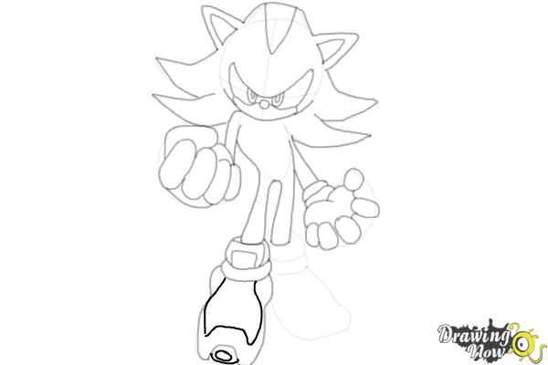 How to Draw Dark Sonic - Step 18