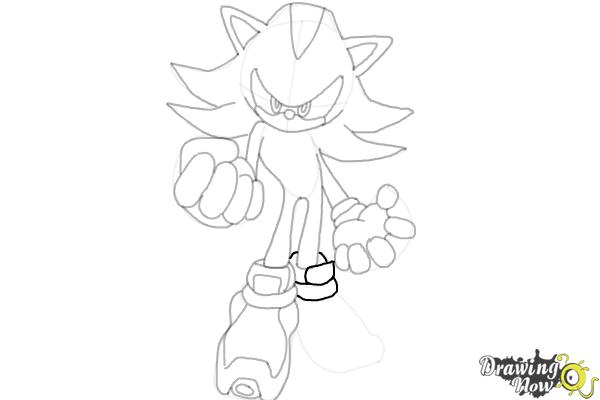 How to Draw Dark Sonic - Step 19