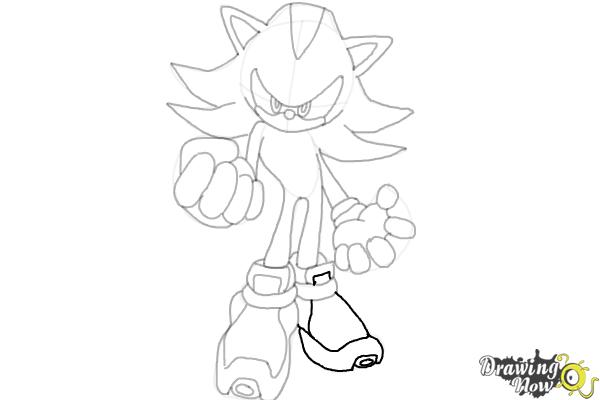 How to Draw Dark Sonic - Step 20