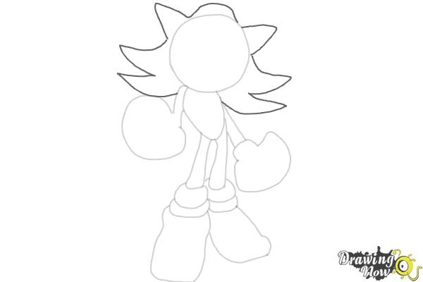 How to Draw Dark Sonic - Step 6