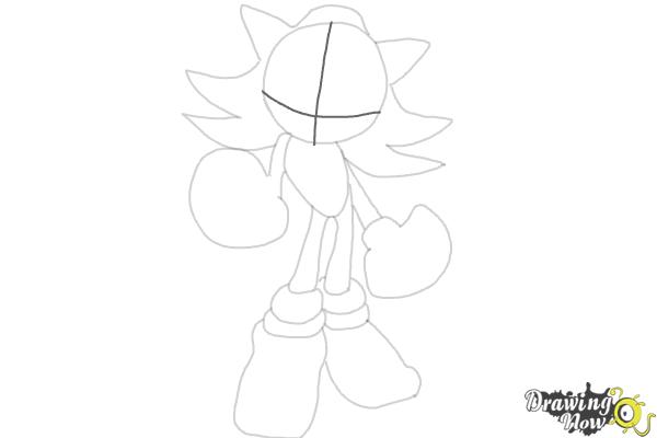 How to Draw Dark Sonic - Step 7