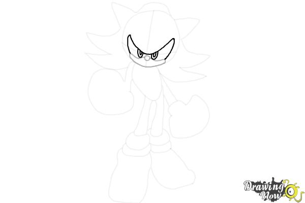 How to Draw Dark Sonic - Step 9