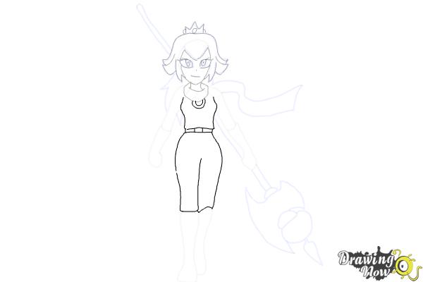 How to Draw Princess Peach from The Super Mario Bros. Movie - Step 11