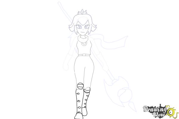 How to Draw Princess Peach from The Super Mario Bros. Movie - Step 12