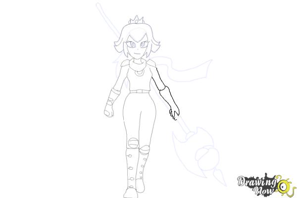 How to Draw Princess Peach from The Super Mario Bros. Movie - Step 14