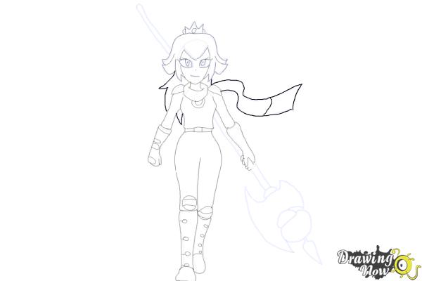 How to Draw Princess Peach from The Super Mario Bros. Movie - Step 15