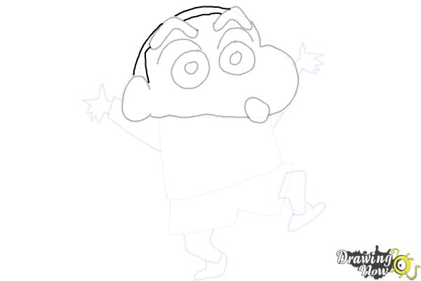 How to Draw Shin-chan (Shinnosuke Nohara from Crayon Shin Chan) - Step 10