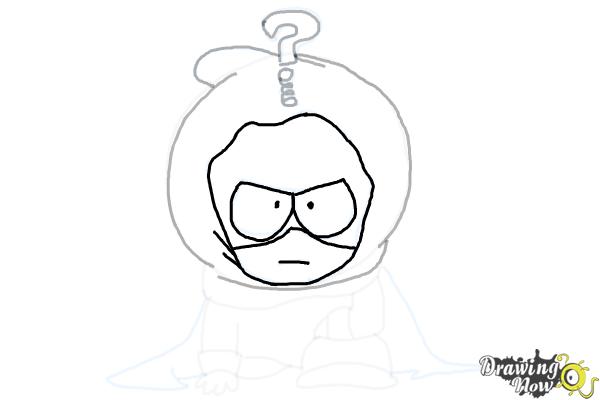 How to Draw Mysterion from South Park - Step 11