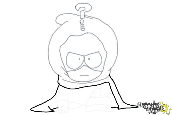 How to Draw Mysterion from South Park - Step 12