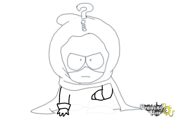 How to Draw Mysterion from South Park - Step 13