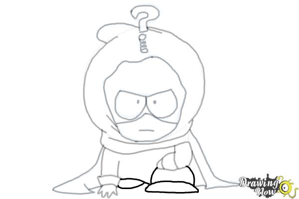 How to Draw Mysterion from South Park - Step 14