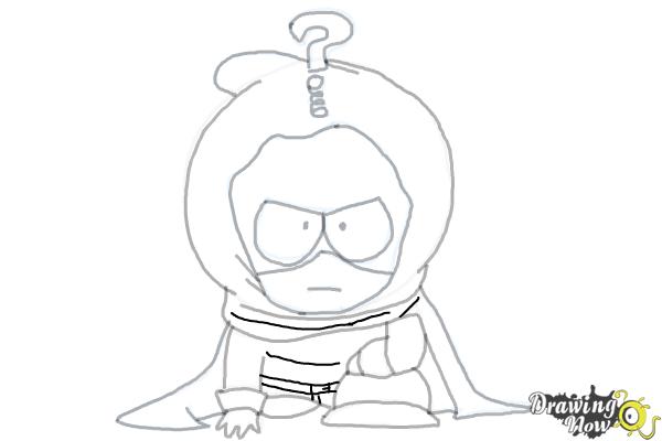 How to Draw Mysterion from South Park - Step 15