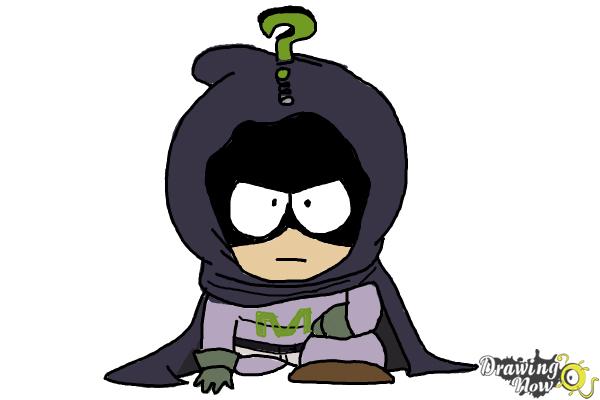 How to Draw Mysterion from South Park - Step 17
