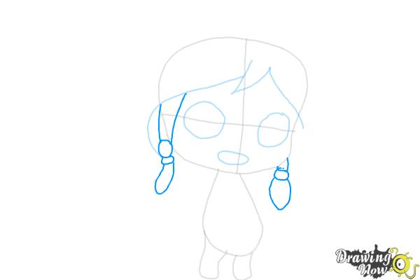 How to Draw Cute Native American Girl - Step 6