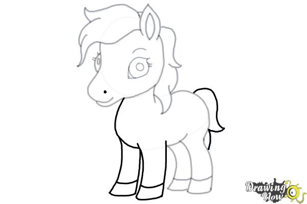How to Draw a Cute Horse - Step 17