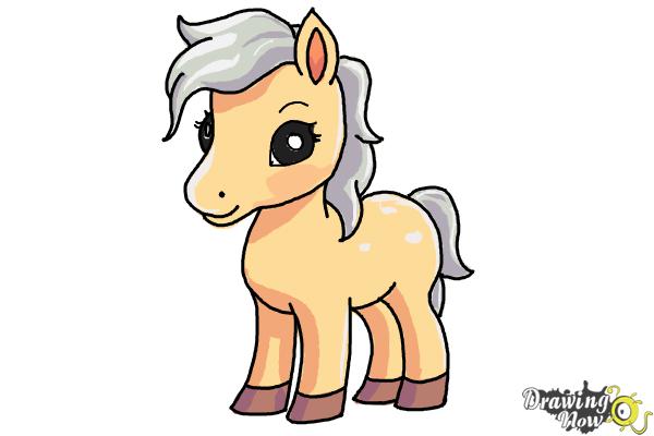 How to Draw a Cute Horse - Step 18