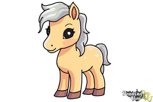 How to Draw a Cute Horse - Step 18 How to Draw a Cute Horse - Step 18