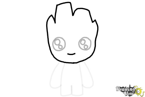 How to Draw Baby Groot from Guardians of the Galaxy - Step 6