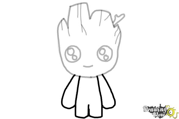 How to Draw Baby Groot from Guardians of the Galaxy - Step 8
