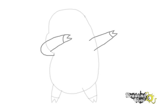 How to Draw a Cute Pig Dabbing - Step 4 How to Draw a Cute Pig Dabbing - Step 4