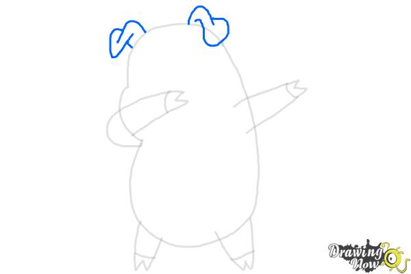 How to Draw a Cute Pig Dabbing - Step 5 How to Draw a Cute Pig Dabbing - Step 5