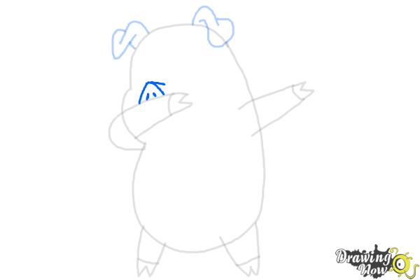 How to Draw a Cute Pig Dabbing - Step 6 How to Draw a Cute Pig Dabbing - Step 6