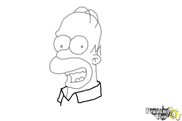 How to Draw Homer Simpson - DrawingNow