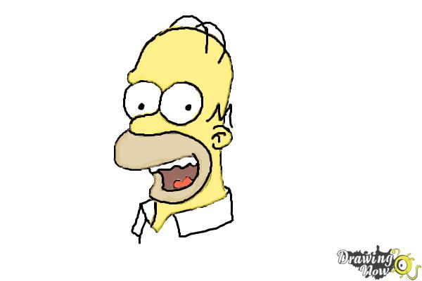 How to Draw Homer Simpson - Step 7