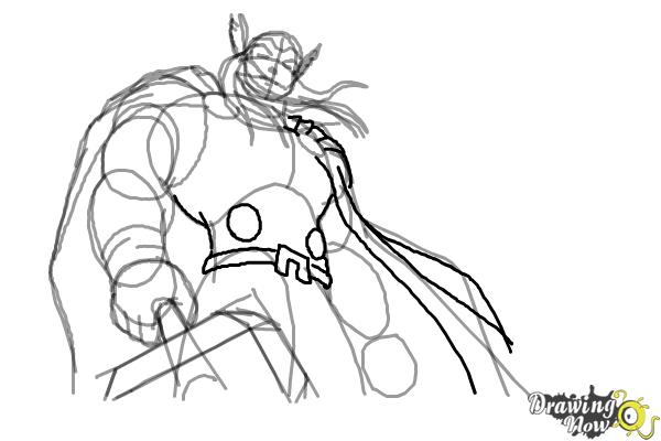 How to Draw Thor - Step 7