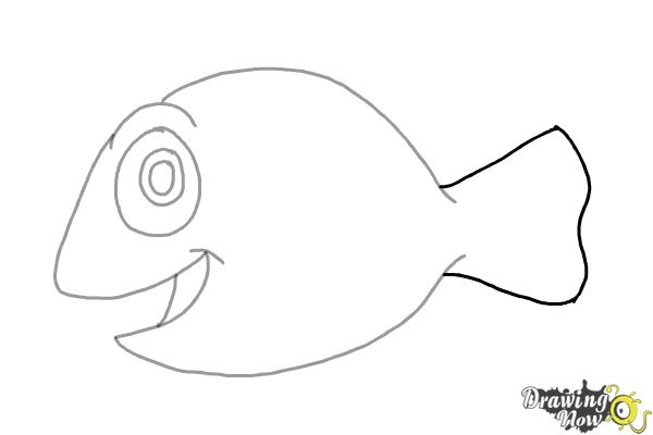 Haw to Draw a Cartoon Fish - Step 5