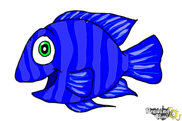 Haw to Draw a Cartoon Fish - Step 9