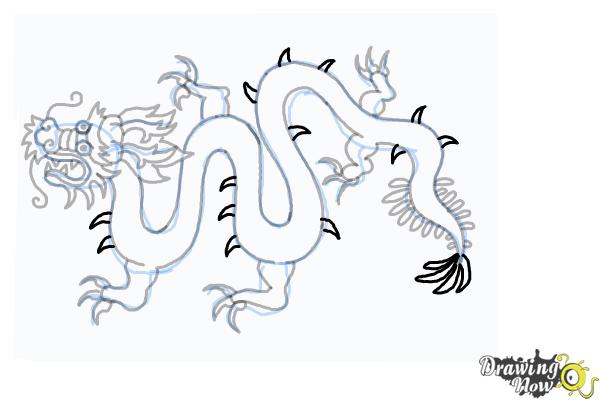 How to Draw a Chinese Dragon Body - Step 20
