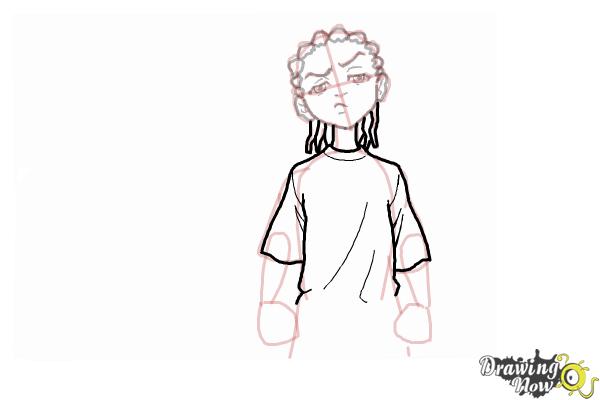 How to Draw Riley Freeman from The Boondocks - Step 8