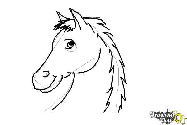 how to draw a horse head step by step for kids