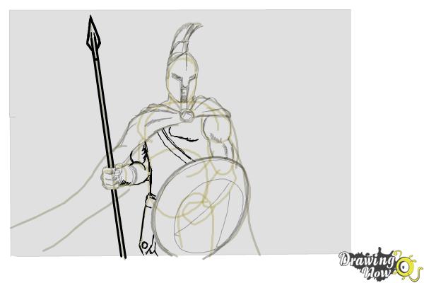 How to Draw a Spartan Warrior - Step 12
