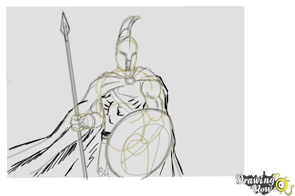 How to Draw a Spartan Warrior - Step 13