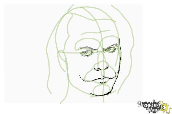 How to Draw Heath Ledger As The Joker from Dark Knight - Step 6