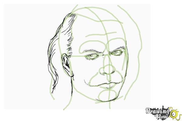 How to Draw Heath Ledger As The Joker from Dark Knight - Step 7