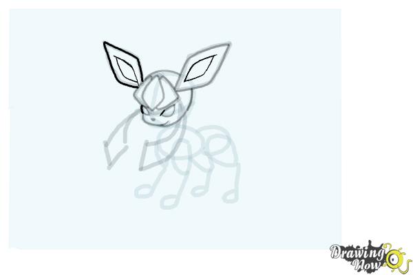 How to Draw Glaceon from Pokemon - Step 10