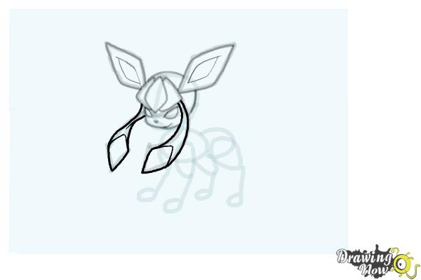 How to Draw Glaceon from Pokemon - Step 11