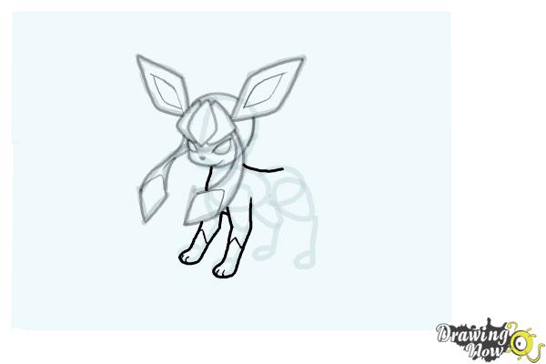 How to Draw Glaceon from Pokemon - Step 12