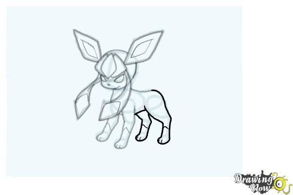 How to Draw Glaceon from Pokemon - Step 13