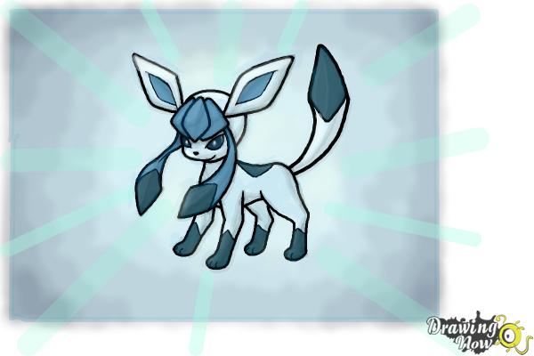 How to Draw Glaceon from Pokemon - Step 15