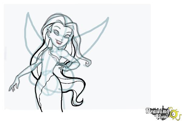 How to Draw Silvermist from Tinkerbell - Step 10