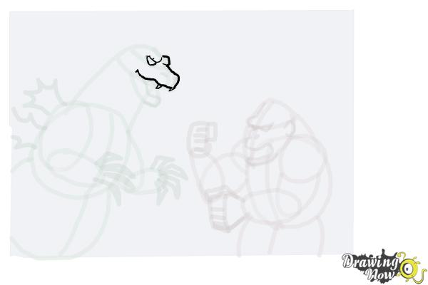 How to Draw King Kong Fighting Godzilla - Step 10